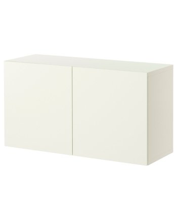 Brightshell, Shelf unit with doors, white/Lappviken white, 120x42x64 cm
