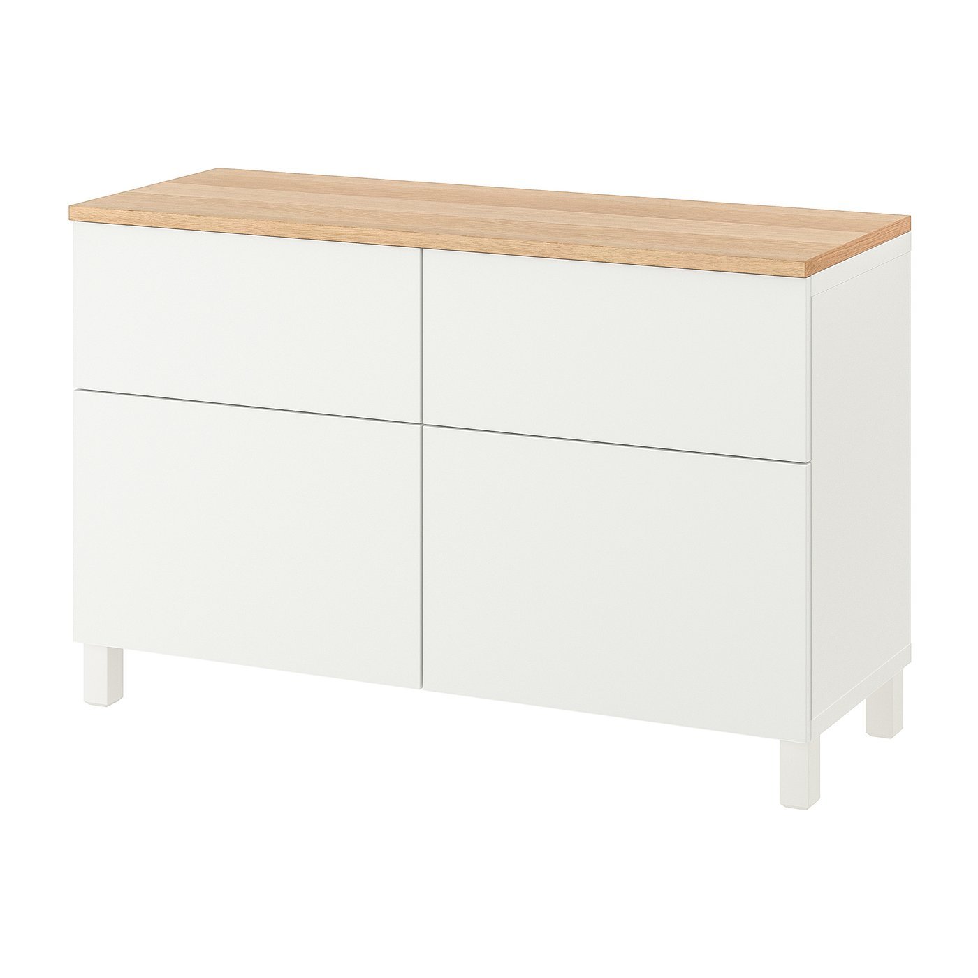 Brightform, Storage combination w doors/drawers, white/Lappviken/Stubbarp white, 120x42x76 cm