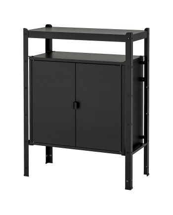 Urbanstore, Shelving unit with cabinets, black, 85x40x110 cm