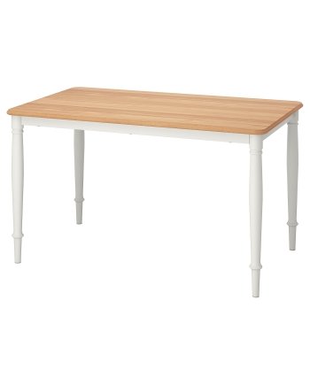 Brightgrain, Dining table, oak veneer/white, 130x80 cm