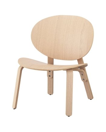 White Oak Easy Chair, Easy chair, white stained oak veneer
