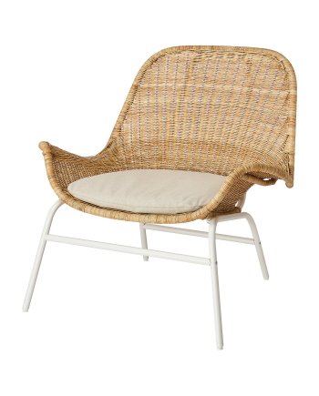 Risane Rattan Armchair, Armchair with cushion, rattan/Risane natural