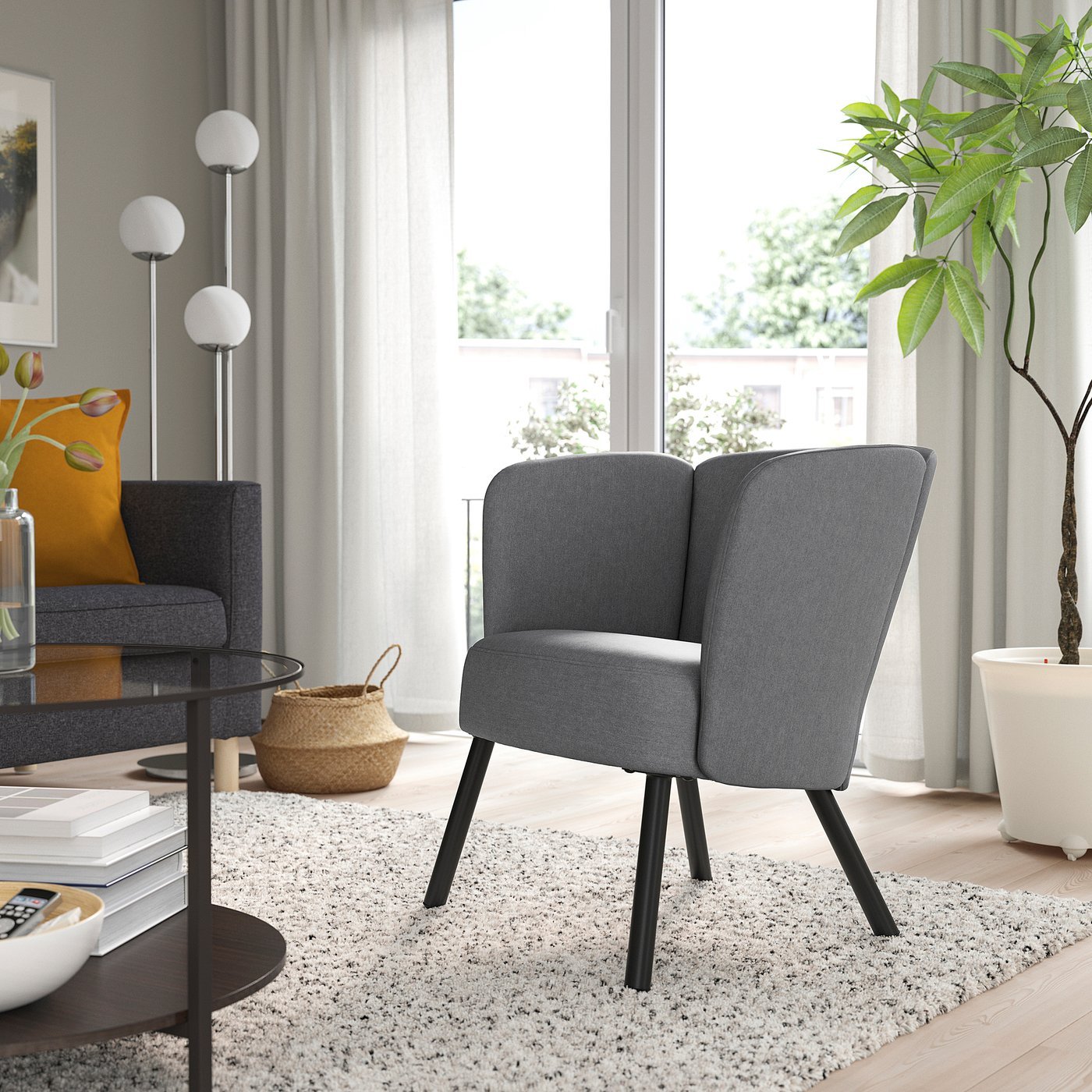 Vissle Grey Armchair, Armchair, Vissle grey