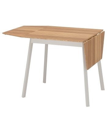 Bamboo Drop, Drop-leaf table, bamboo/white, 74/106/138x80 cm