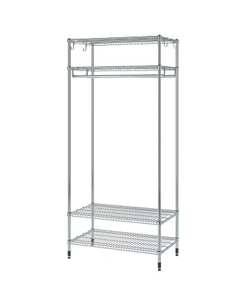 SteelHang, Shelving unit with clothes rail, galvanised, 92x50x201 cm