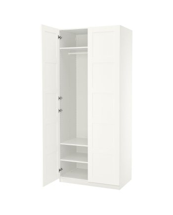 Wardrobe High, Wardrobe, white/white, 100x60x236 cm