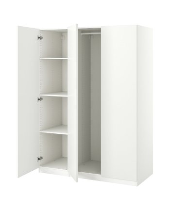 Wardrobe Wide, Wardrobe combination, white/white, 150x60x201 cm