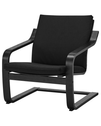 Vissle Low-back Armchair, Low-back armchair, black-brown/Vissle black