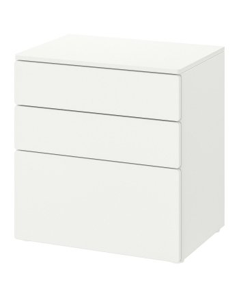 Pure Stack, Chest of 3 drawers, white/white, 60x42x63 cm